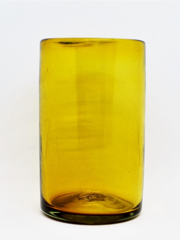 Vasos de Vidrio Soplado al Mayoreo / vasos grandes color ambar / Éstos artesanales vasos le darán un toque clásico a su bebida favorita.